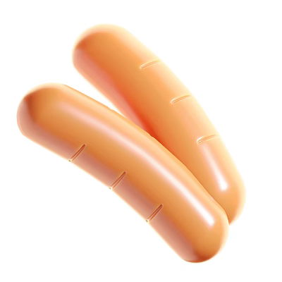 Juicy Orange Sausages With Smooth Glossy Surface And Evenly Spaced Slits 3d model