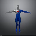 Blue And Silver Human Figure With Pepsi Logo Outstretched Arms On Dark Background