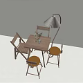 Stylish Wooden Outdoor Chairs Design With Matching Table Floor Lamp And Flower Vase