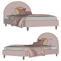 Modern Children's Bed Girls Bed 3d model