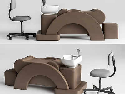 Modern Brown Curved Multi Person Sofa With Fabric Upholstery Side Table And Accent Chair 3d model