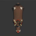 Low Poly Style Reindeer Character With Red Nose And Golden Bell Collar