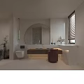Modern Entryway Interior Design With Curved Wall Framed Artworks Wall Lighting And Wooden Pedestal