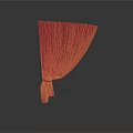Red Pleated Curtain With Tieback For Home Living Room Decoration And Style
