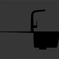 Modern Stainless Steel Kitchen Sink With Black Faucet And Integrated Drainboard