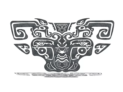 Ethnic wind totem Miao cow head totem 3d model