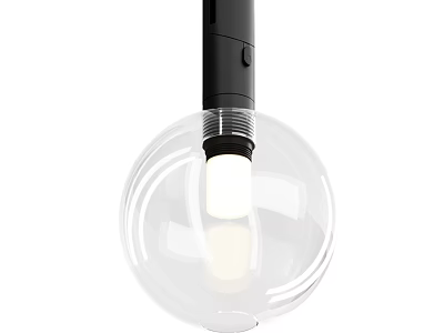 Modern Black Downlight Spotlight With Transparent Globe Cover And White LED Light 3d model