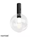 Modern Black Downlight Spotlight With Transparent Globe Cover And White LED Light