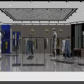 Modern Fashion Clothing Store Interior With Mannequins And Apparel Displays