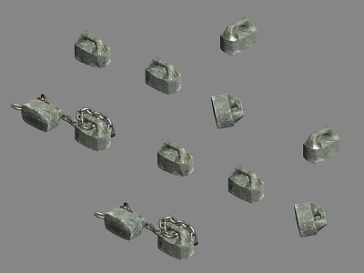 Modern stone pier stone lock 3d model