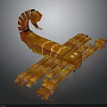 Orange Geometric Scorpion 3D Model With Block Structure And Shiny Surface 3d model