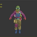 Military Soldier Figure In Camouflage Uniform With Tactical Vest And Helmet