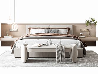 Modern Double Bed 3d model