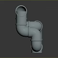 Pipe water pipe valve iron pipe fitting flange tee joint pipe water pipe valve 3d model