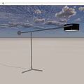 Modern Minimalist Floor Lamp With Silver Metal Pole Black Round Shade And White Textured Wall