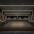 Modern Cinema Hall Interior With Spacious Seating Arrangement And Ambient Lighting