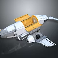 Spacecraft 3D Model With Open Yellow Hatch And Silver Gray Aerodynamic Structure