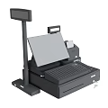 Commercial Kitchen Appliance System With Display Screen Keyboard And Printer