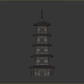 Traditional Chinese Pagoda With Multi tiered Structure And Curved Eaves Design