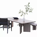 New Chinese-style Desk Computer Desk 3d model