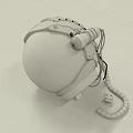 Yellow Sphere Shaped Device With Black Transparent Section Colorful Wires And Black Strap