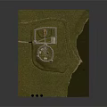 Ancient Castle Fortress Structure With Circular Fort And Square Buildings And Towers