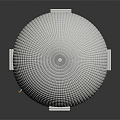 White Rounded Dome Tent With Textured Exterior And Entrance In Indoor