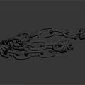 Black Metal Chain With Looped Top Hanging Simple Decorative Design