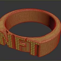 Shiny Golden Ring with Engraved NFT Lettering and Smooth Surface as Stylish Lifestyle Product