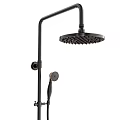 Black Modern Shower Head Set With Rainfall Top Sprayer And Handheld Wand
