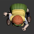 Game Movie Character With Orange Hair Green Leaf Hairpin Yellow Vest And Green Skirt