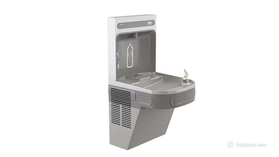 Wall Mounted Water Fountain With Bottle Filling Station And Modern Design 3d model 
