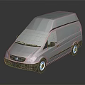 Modern Blue Cargo Van With High Roof Sleek Design And Reflective Surface