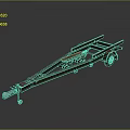 Vintage Metal Trailer Equipment With Heavy Duty Frame For Cargo Transport