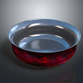 Elegant Silver And Red Tableware Set With Shiny Bowl For Modern Dining Home Use