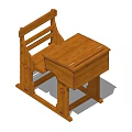 Traditional Solid Wooden Desk And Chair Set Featuring Carved Details And Sturdy Design