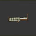 Wooden Bed Frame With Green And White Checkered Quilt And Pillows On Beige Carpet