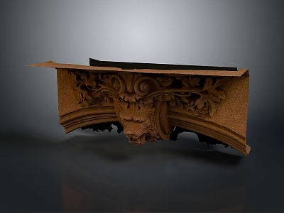 Vintage Wooden Architectural Bracket With Intricate Carvings And Classical Ornate Details 3d model