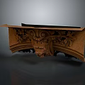 Vintage Wooden Architectural Bracket With Intricate Carvings And Classical Ornate Details