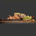 Delicious Cold Meat And Cheese Platter With Sausages Pickles And Rye Bread On Wooden Board