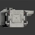 Futuristic Space Cabin Module With Platform Hatch And Control Panels