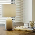Modern Table Lamp Cave Stone Table Lamp Wine Glass Books 3d model