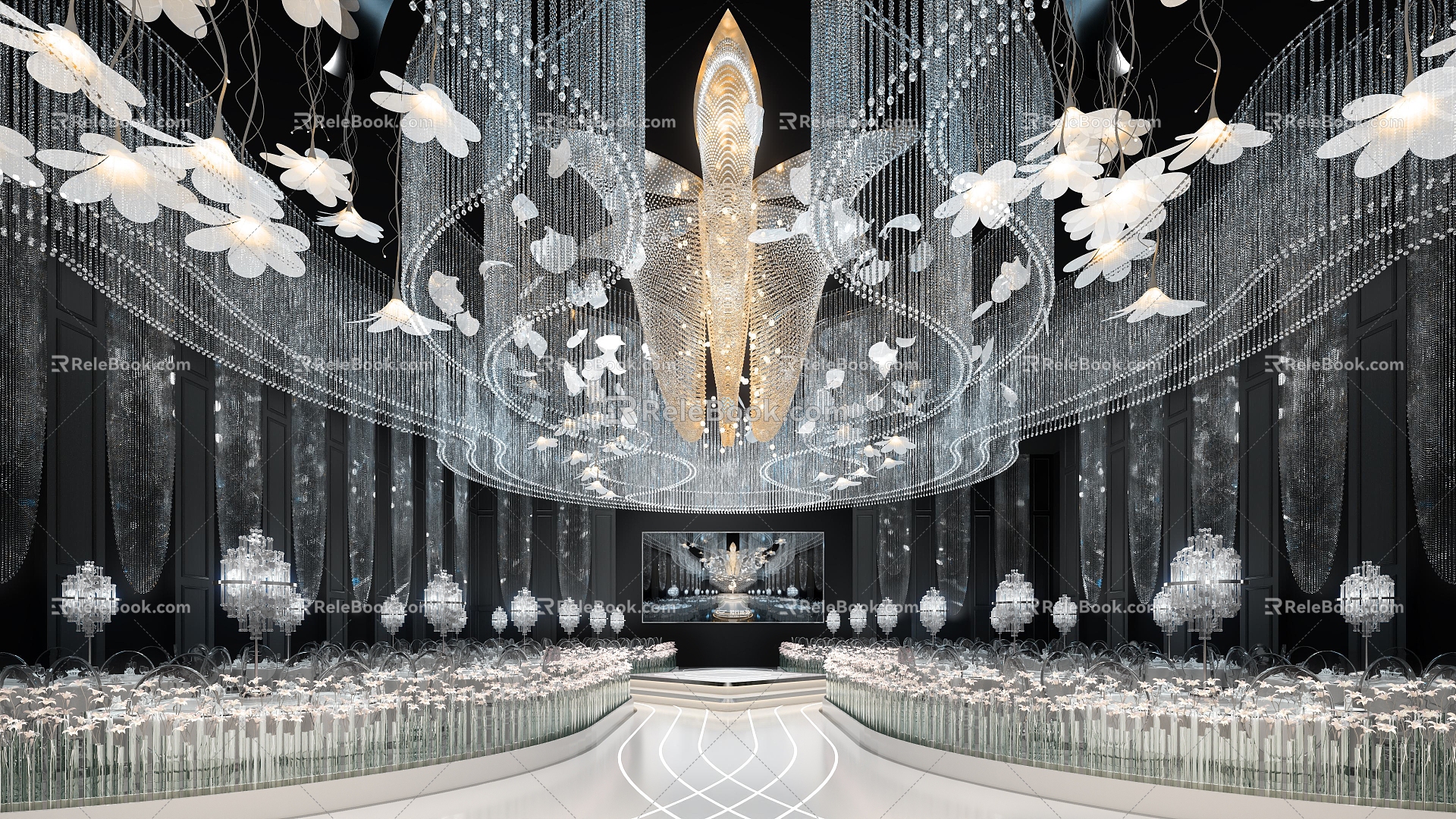 Korean Crystal Ballroom 3d model