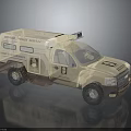 Police Mobile Unit Truck With Side Logos Roof Equipment And Official Insignia