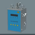 Industrial Dust Concentration Sensor With Blue Panel Digital Display And Silver Casing 3d model