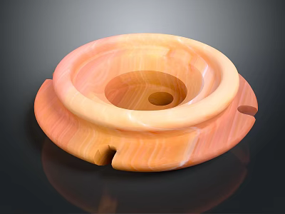 Elegant Orange Circular Agate Jewelry Pendant With Smooth Glossy Surface Design 3d model