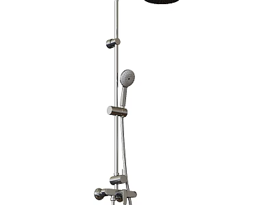 Modern Chrome Shower Faucet with Handheld Sprayer Fixed Head and Adjustable Design Features 3d model