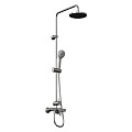 Modern Chrome Shower Faucet with Handheld Sprayer Fixed Head and Adjustable Design Features 3d model