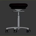 Modern Adjustable Swivel Stool Featuring Padded Seat And Metal Base With Wheels