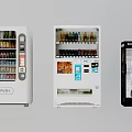 Commercial Vending Machines Various Styles With Drinks And Snacks In White Black